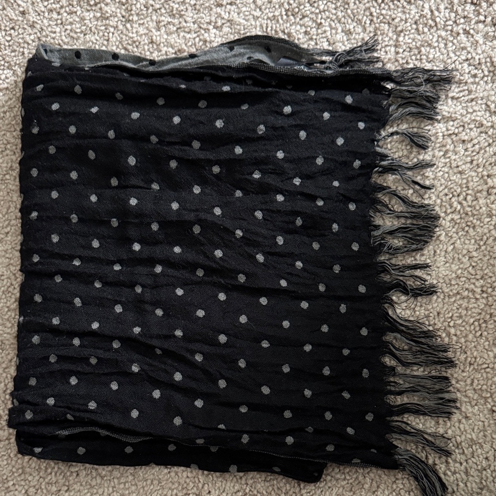 John Varvatos Gray and Black Wool Scarf